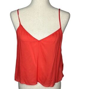 See by Chloe Viscose Cropped Camisole Eu Size 40 Coral‎ Lightweight Semi Sheer